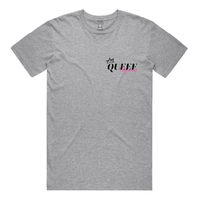 S / Grey / Small Front Design Queef Queen 💨👑 - Men's T Shirt