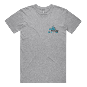 S / Grey / Small Front Design Rather Be Fishing 🐟🍆 - Men's T Shirt