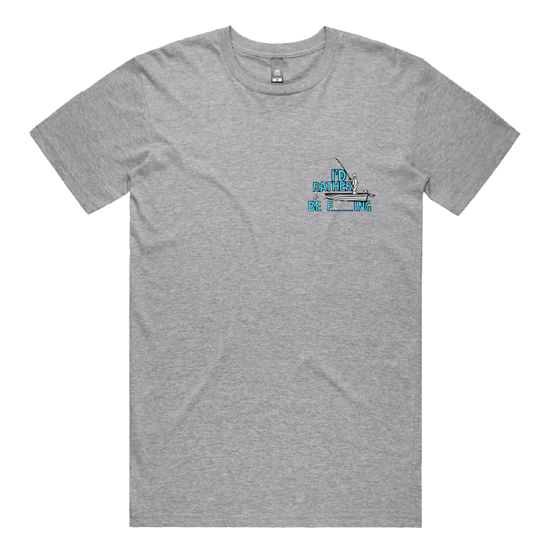 S / Grey / Small Front Design Rather Be Fishing 🐟🍆 - Men's T Shirt