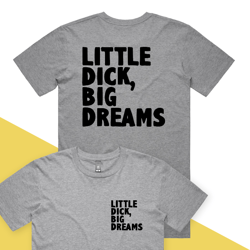 S / Grey / Small Front & Large Back Design Big Dreamer 🍆💭 – Men's T Shirt