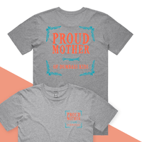 S / Grey / Small Front & Large Back Design Proud Mother 🥴💩 – Men's T Shirt