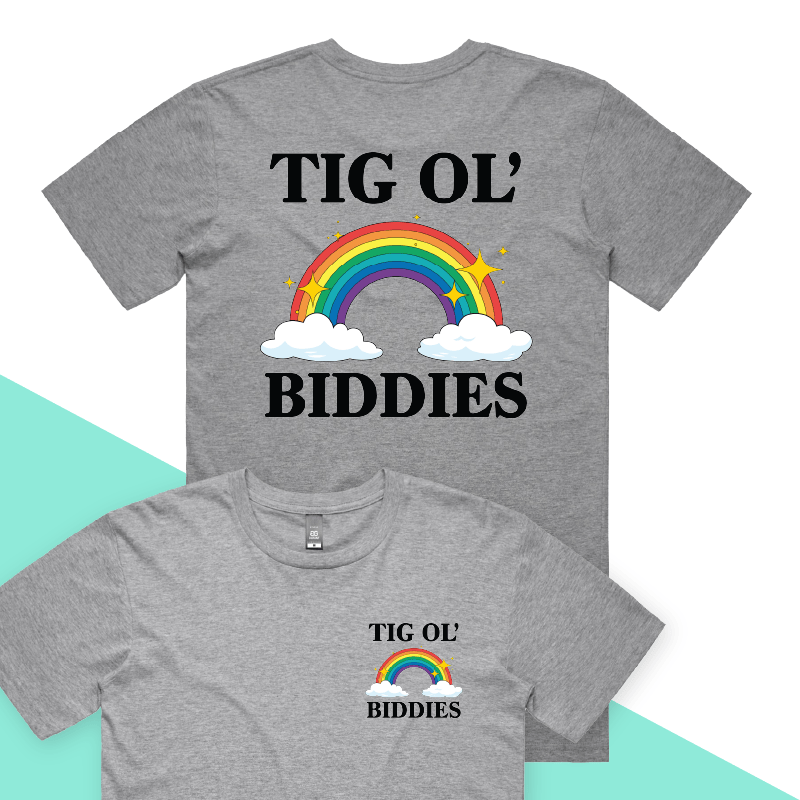 S / Grey / Small Front & Large Back Design Tig Ol’ Biddies 🍒🤤 - Men's T Shirt