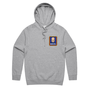 S / Grey / Small Front Print Baldi 👨🏻‍🦲✂️ – Unisex Hoodie