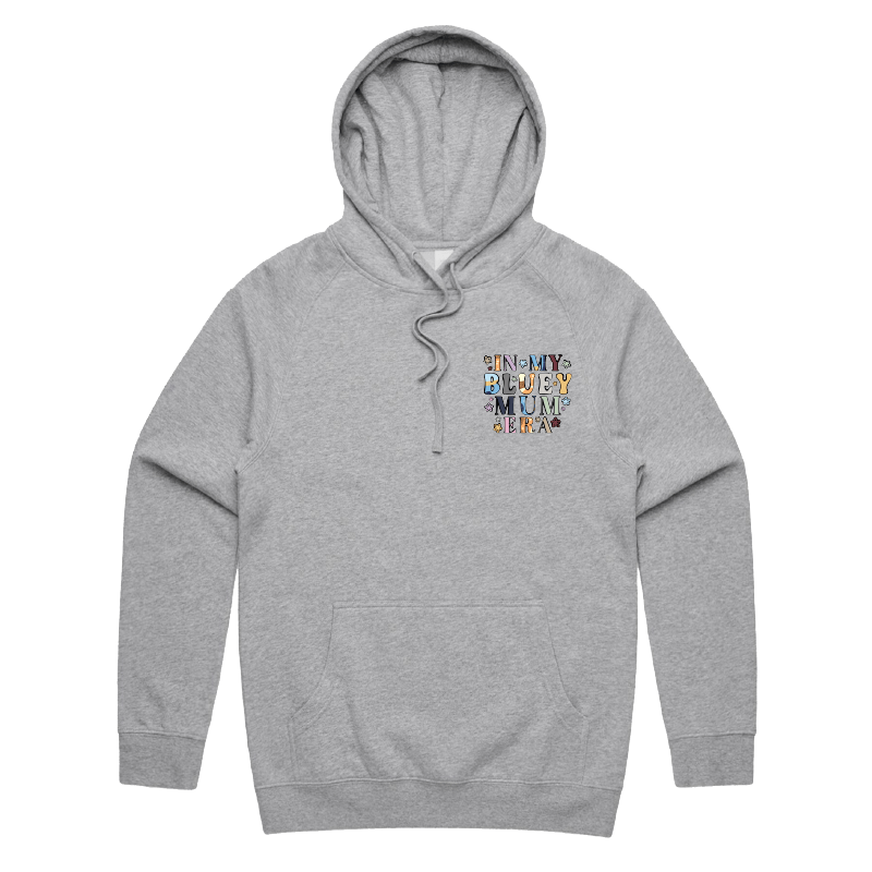 S / Grey / Small Front Print Bluey Mum Era – Unisex Hoodie