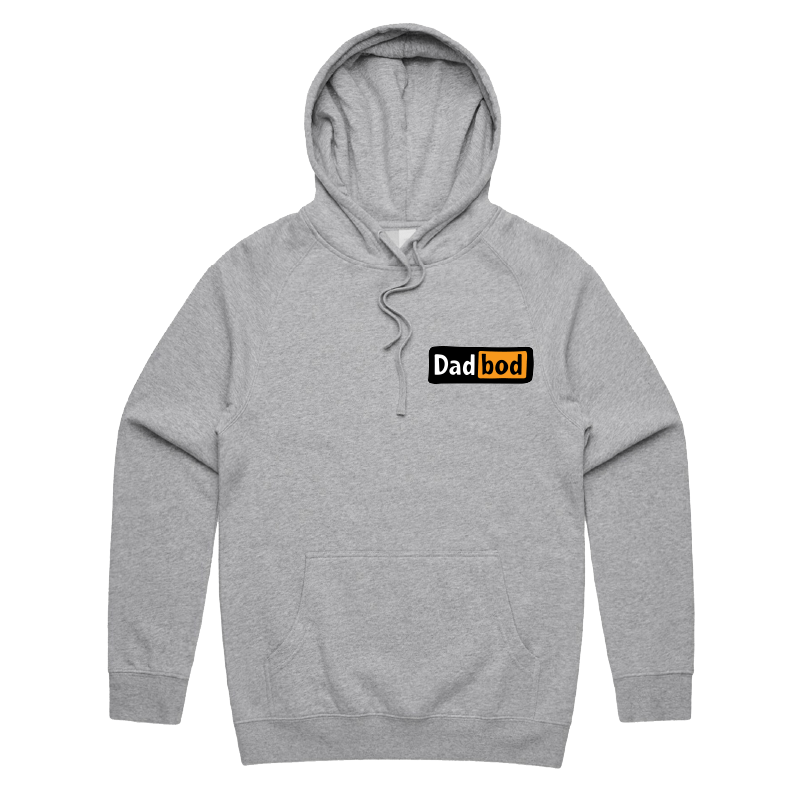 S / Grey / Small Front Print DadBod Logo 💻🧻 – Unisex Hoodie