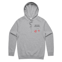 S / Grey / Small Front Print Definitely Not Childish 📋🖕 - Unisex Hoodie