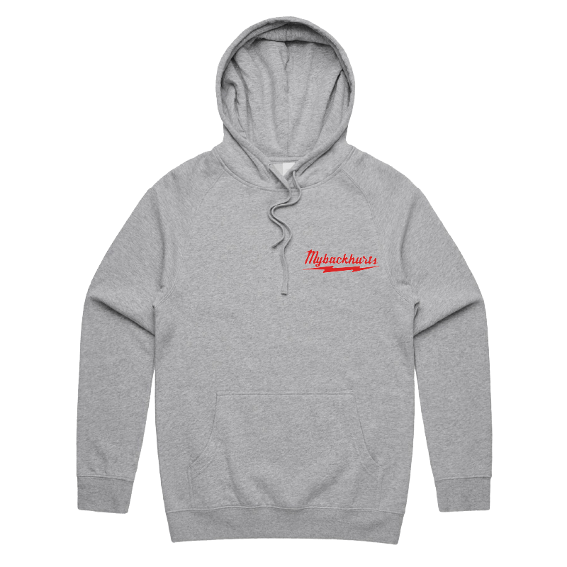 S / Grey / Small Front Print My Back Hurts 🧰 – Unisex Hoodie