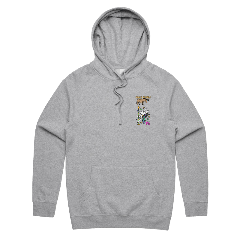 S / Grey / Small Front Print Not Like The Others  🐴🦄 – Unisex Hoodie