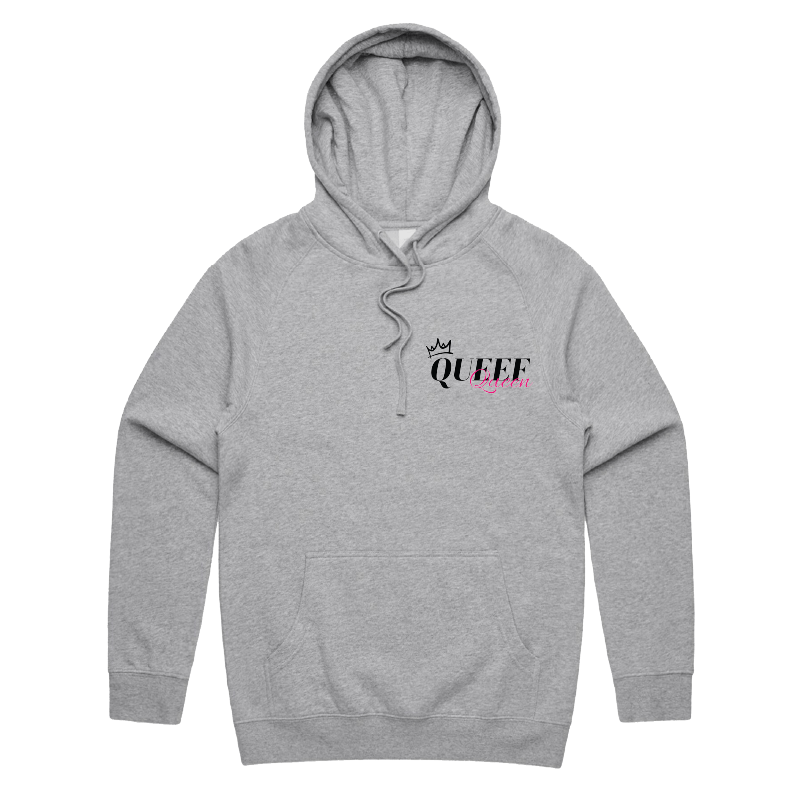 S / Grey / Small Front Print Queef Queen 💨👑 - Unisex Hoodie