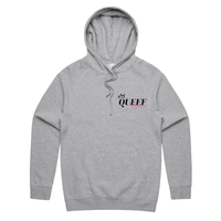 S / Grey / Small Front Print Queef Queen 💨👑 - Unisex Hoodie