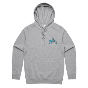 S / Grey / Small Front Print Rather Be Fishing 🐟🍆 - Unisex Hoodie