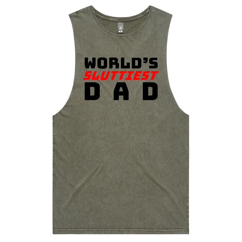 S / Moss / Large Front Design Baddie Daddy 👴💋 – Tank