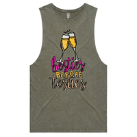 S / Moss / Large Front Design Besties Before Testies 👭🥰 – Tank