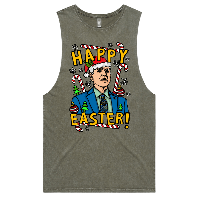 S / Moss / Large Front Design Biden Christmas 👨‍🦳🥚 - Tank