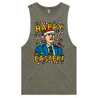 S / Moss / Large Front Design Biden Christmas 👨‍🦳🥚 - Tank