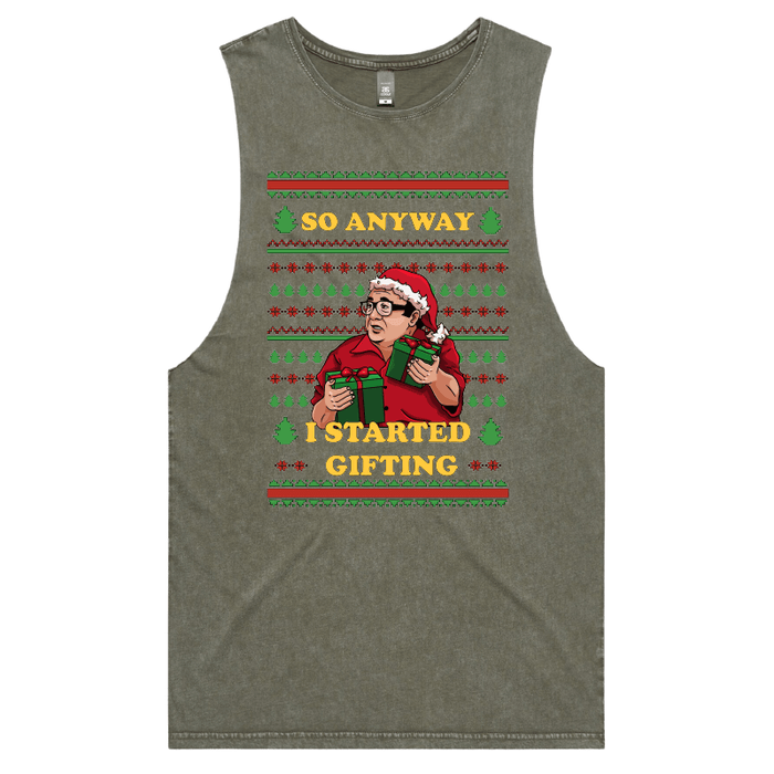 S / Moss / Large Front Design Danny DeGift-o 🎁🧑‍🎄 - Tank