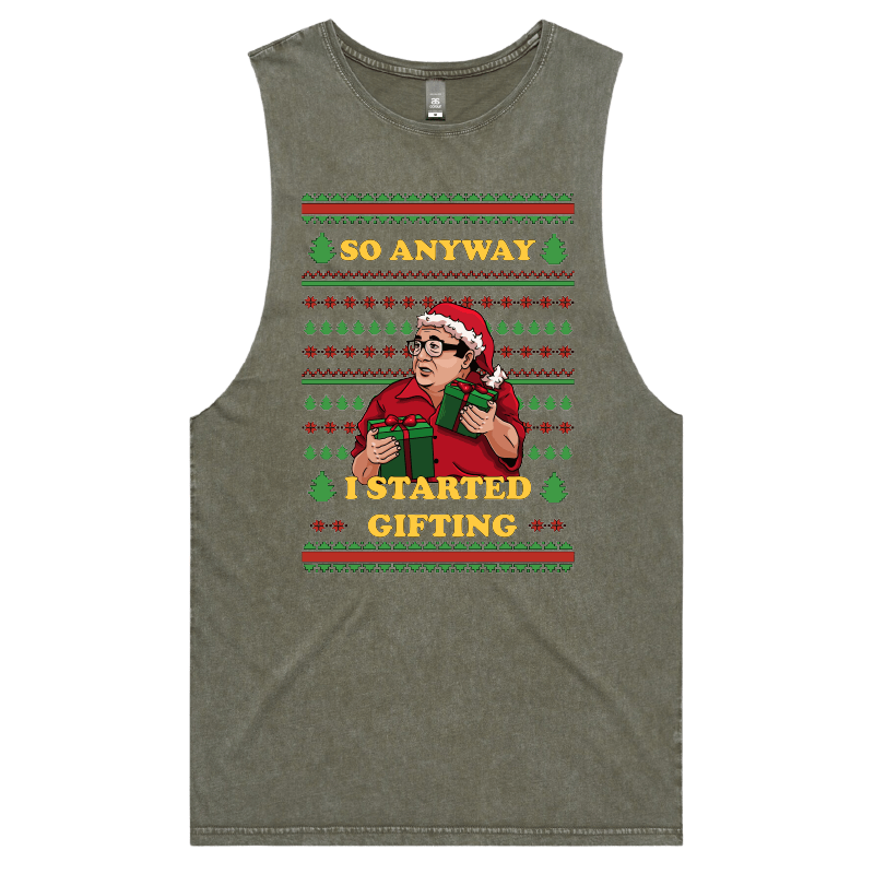 S / Moss / Large Front Design Danny DeGift-o 🎁🧑‍🎄 - Tank