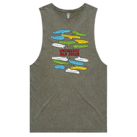 S / Moss / Large Front Design Emergency Dad Jokes 🚨 – Tank