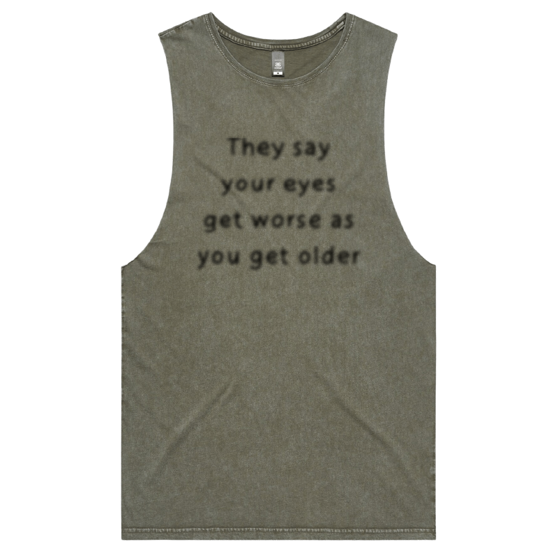 S / Moss / Large Front Design Eyes Get Worse... 👓❌ – Tank