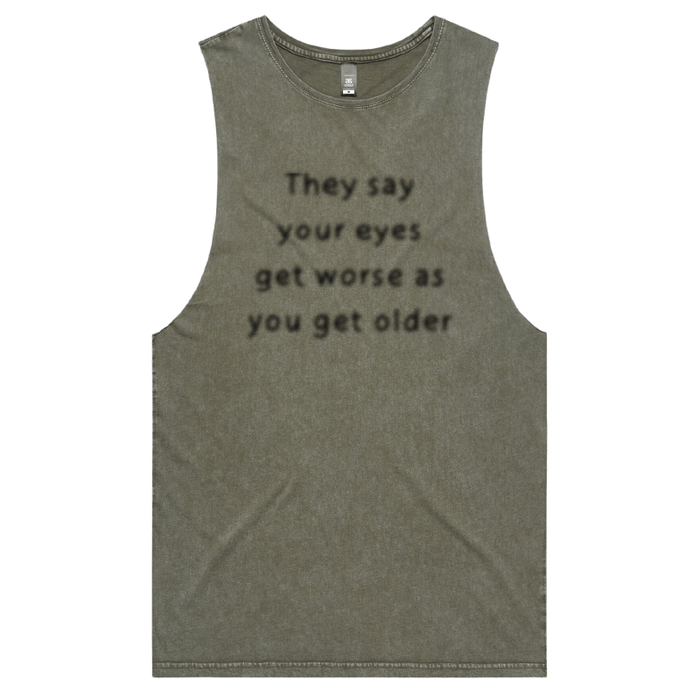 S / Moss / Large Front Design Eyes Get Worse... 👓❌ – Tank