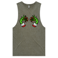 S / Moss / Large Front Design Grinch Nips 🟢🟢 - Tank