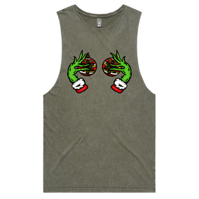 S / Moss / Large Front Design Grinch Nips 🟢🟢 - Tank