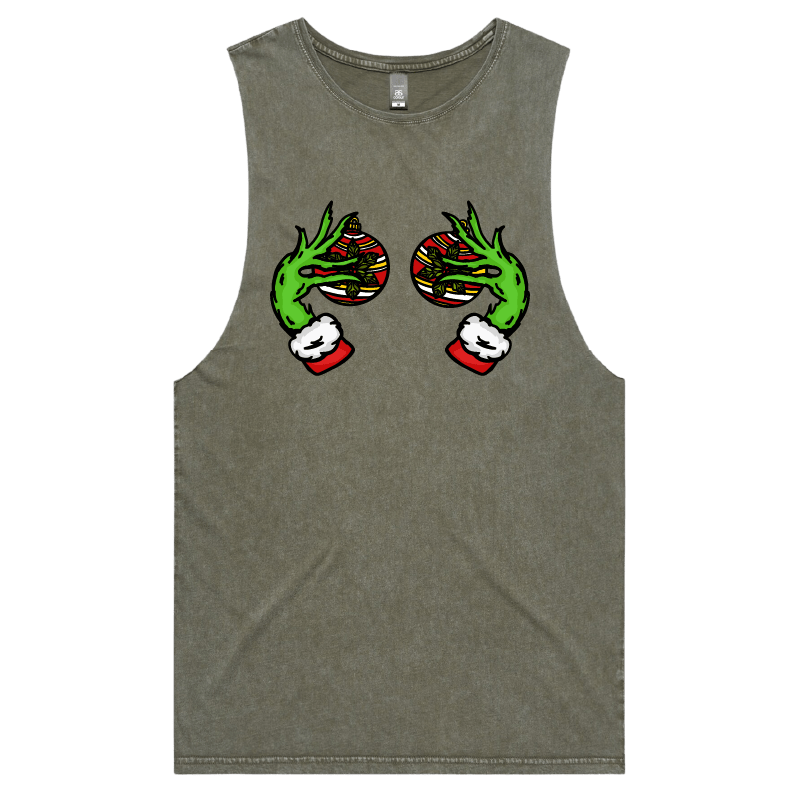 S / Moss / Large Front Design Grinch Nips 🟢🟢 - Tank