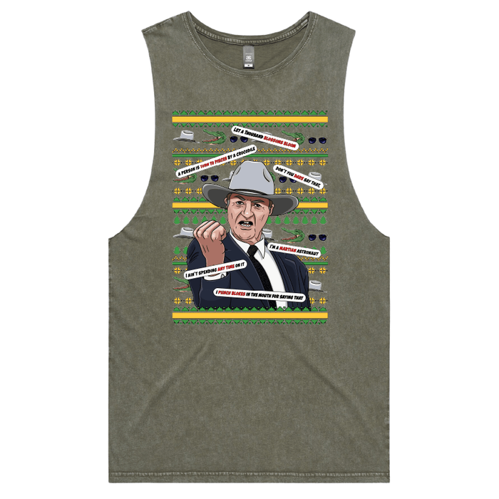 S / Moss / Large Front Design Katter's Croc-mas 🤜🐊 - Tank