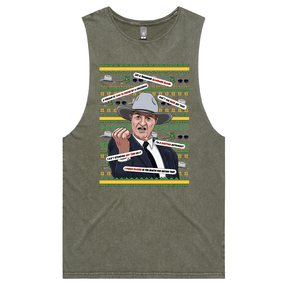 S / Moss / Large Front Design Katter's Croc-mas 🤜🐊 - Tank