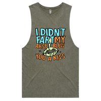 S / Moss / Large Front Design Kiss From Down Under 😘💨 – Tank