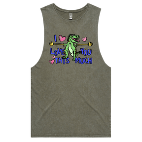 S / Moss / Large Front Design Love You This Much 🦕📏 – Tank