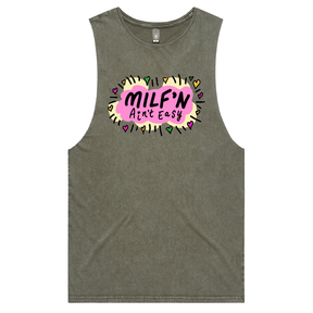 S / Moss / Large Front Design Milf'n Ain't Easy 👩🎖️ – Tank