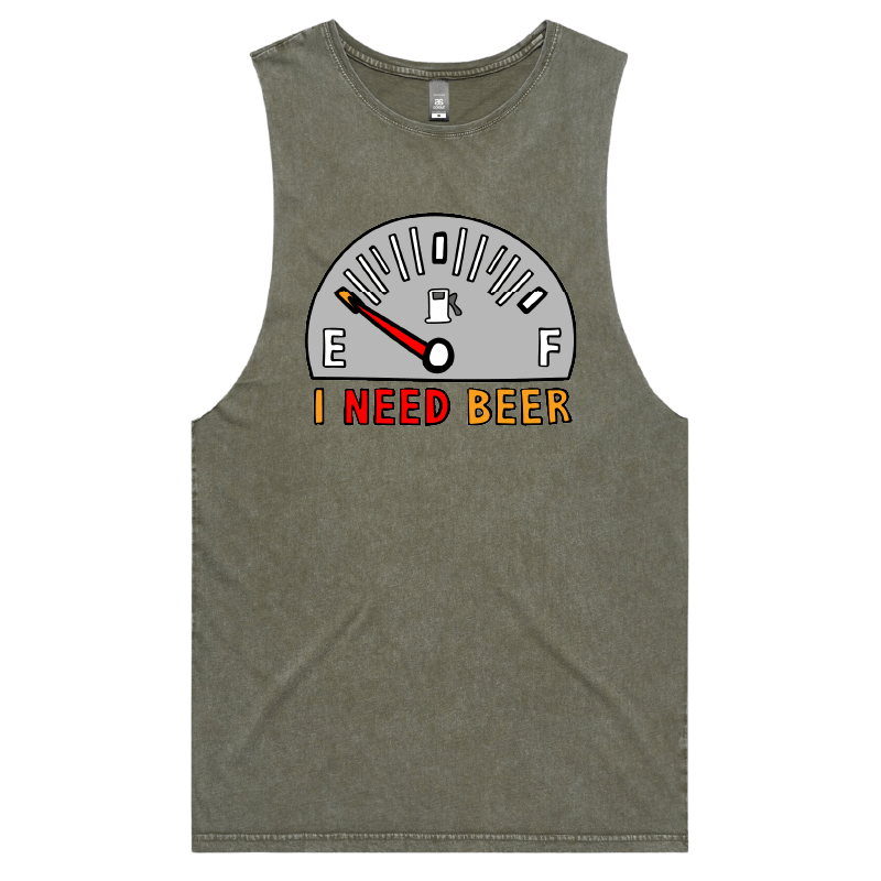 S / Moss / Large Front Design Need Beer 🍺⛽ – Tank