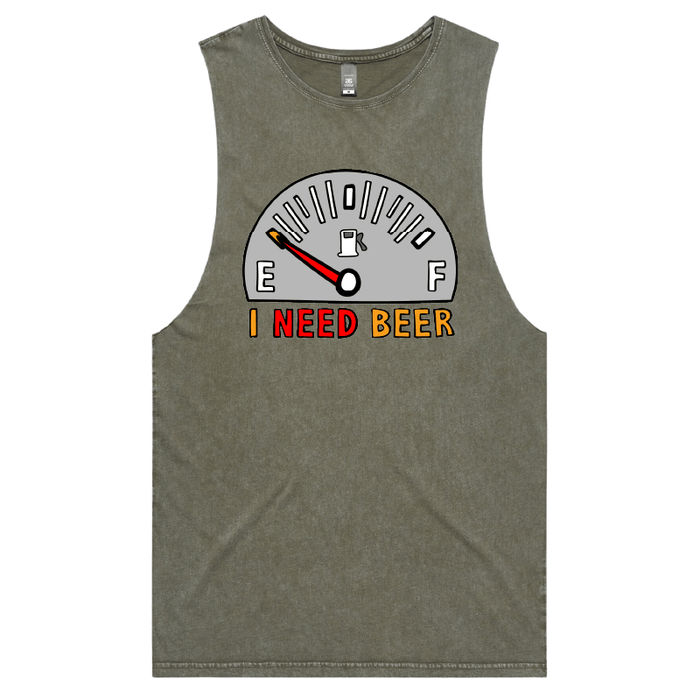 S / Moss / Large Front Design Need Beer 🍺⛽ – Tank