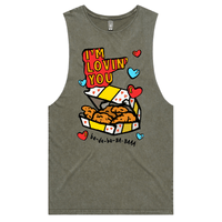 S / Moss / Large Front Design Nugget Love 🍗💞 – Tank