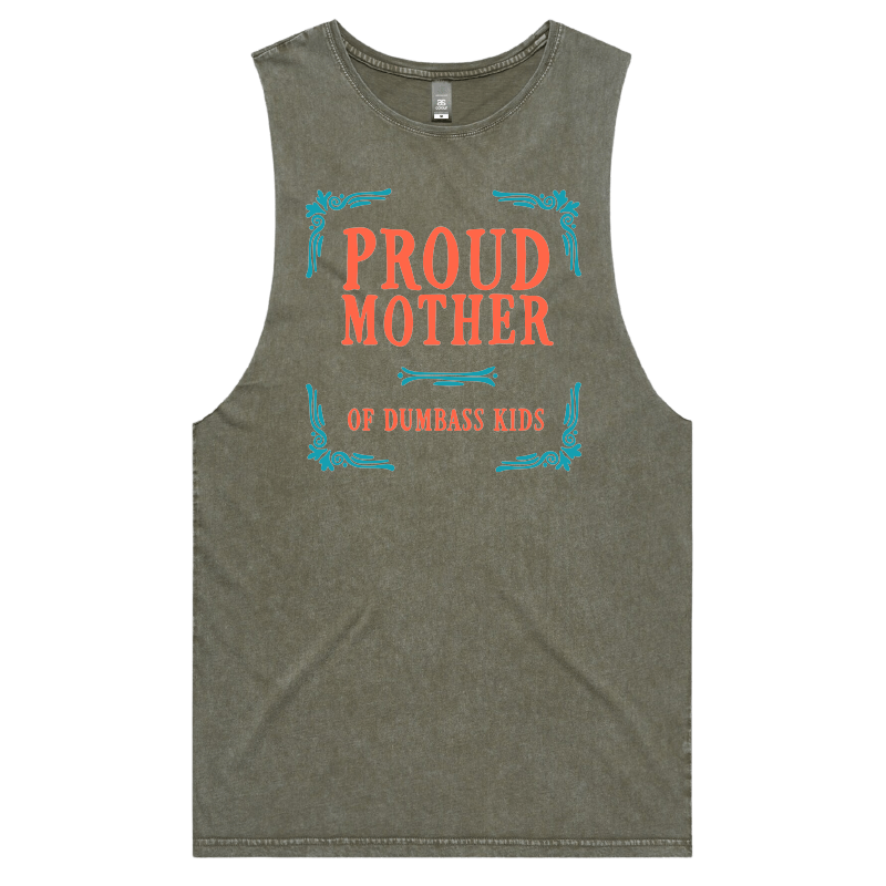 S / Moss / Large Front Design Proud Mother 🥴💩 – Tank