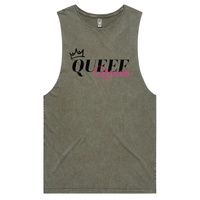S / Moss / Large Front Design Queef Queen 💨👑 - Tank