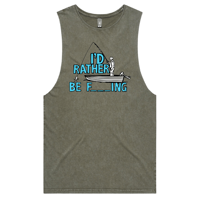 S / Moss / Large Front Design Rather Be Fishing 🐟🍆 - Tank