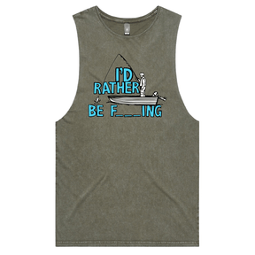 S / Moss / Large Front Design Rather Be Fishing 🐟🍆 - Tank