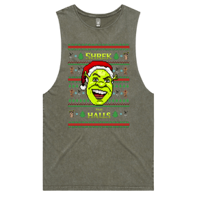 S / Moss / Large Front Design Shrek The Halls 💚🎄 - Tank