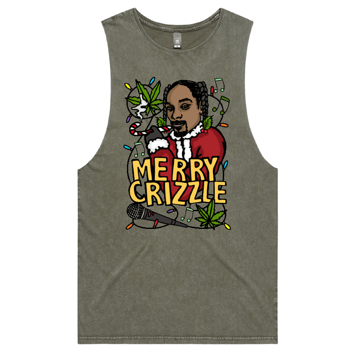 S / Moss / Large Front Design Snoop Crizzle 🔥🎄 - Tank