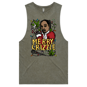 S / Moss / Large Front Design Snoop Crizzle 🔥🎄 - Tank