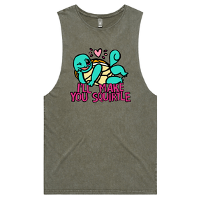 S / Moss / Large Front Design Squirtle Love ❤️💦 – Tank
