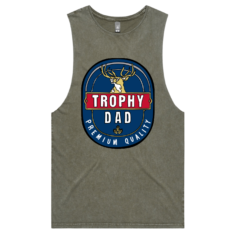 S / Moss / Large Front Design Trophy Dad 2heys 🍺🏆 – Tank