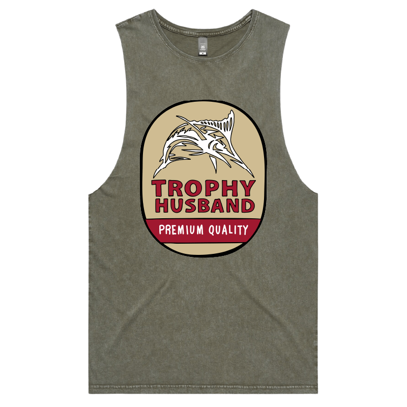 S / Moss / Large Front Design Trophy Husband Northern 🍺🏆 – Tank