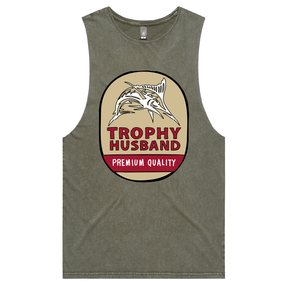 S / Moss / Large Front Design Trophy Husband Northern 🍺🏆 – Tank