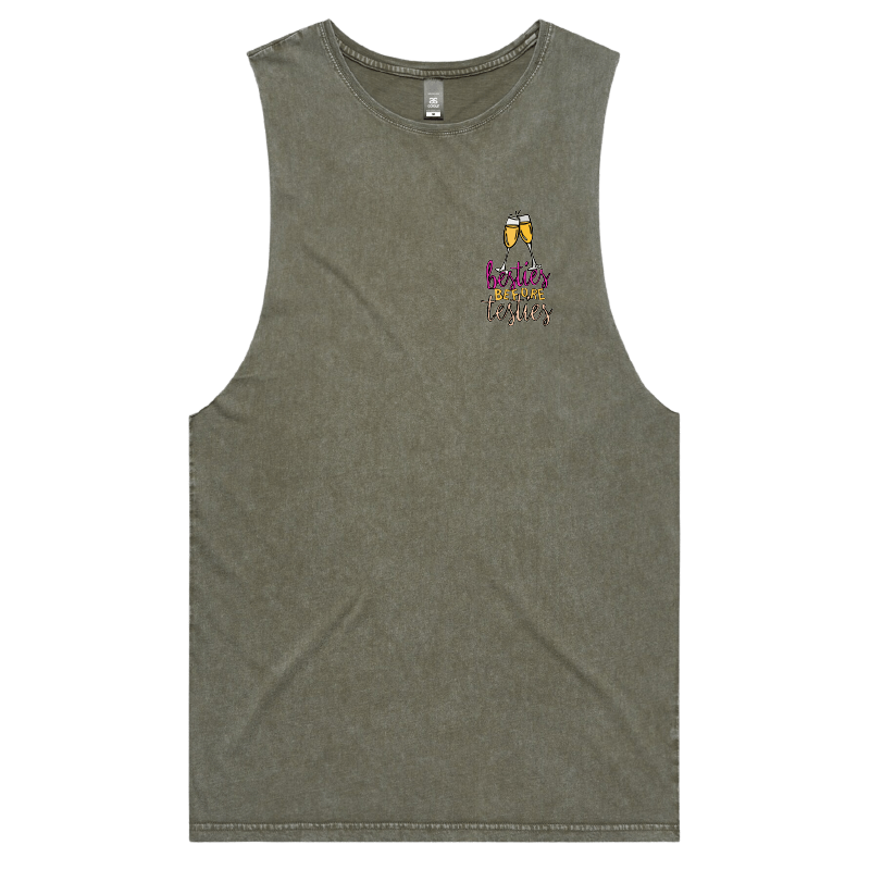 S / Moss / Small Front Design Besties Before Testies 👭🥰 – Tank