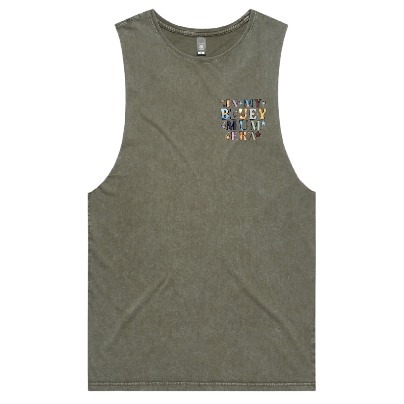 S / Moss / Small Front Design Bluey Mum Era – Tank