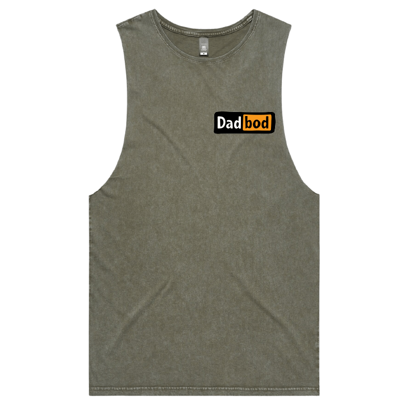 S / Moss / Small Front Design DadBod Logo 💻🧻 – Tank