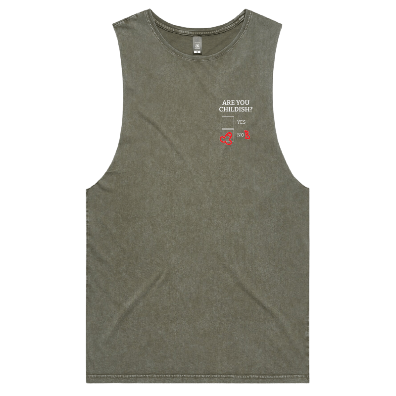 S / Moss / Small Front Design Definitely Not Childish 📋🖕 - Tank